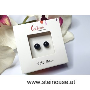 Ohrstecker Turmalin Schörl Silber 6mm